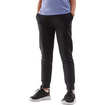 Dámské legíny Dívčí tepláky 4F JUNIOR-TROUSERS-JAW23TTROF515-20S-DEEP BLACK Černá 146