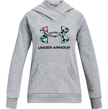 Pánská mikina Dívčí mikina s kapucí UNDER ARMOUR-Rival Logo Hoodie-GRY 035 Šedá 149/160
