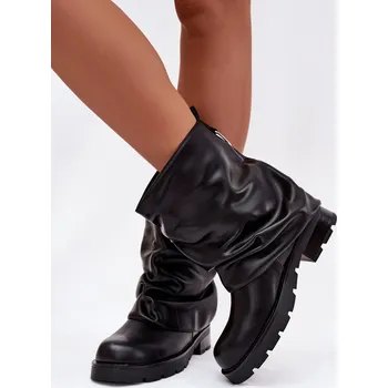 Dámské kozačky Boto Zateplené dámské kotníkové boty s řaseným horním lemem Gracine Barva: Černá, Velikost: 38