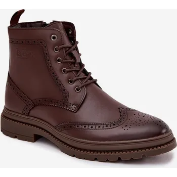 Pánská běžecká obuv Kožené pánské kotníčkové boty Lee Cooper LCJ-25-33-3961 Barva: Béžová, Velikost: 43