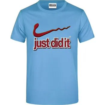 Pánské tričko panske-levne-bavlnene-tricko-digi-potisk-just-did-it Barva: Sky blue - nebesky modrá, velikost: 4XL