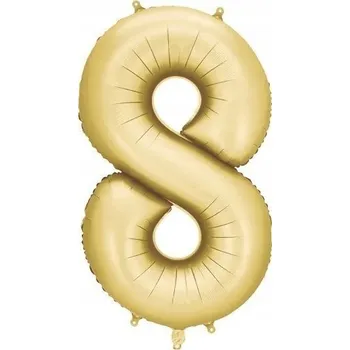 Balónek Foliový balónek Číslice 8 86 cm zlatý saténový Party deco