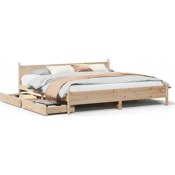 Postel Rám postele bez matrace, 180x200 cm, masivní borovicové dřevo