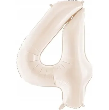 Balónek FÓLIOVÝ BALÓNEK SVĚTLE BÉŽOVÝ ČÍSLICE 4, 86 cm, DEKORACE OZDOBA NAROZENINY BÉŽOVÝ