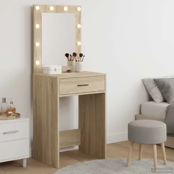 Toaletní stolek vidaXL Kosmetický stůl Sonoma dub 50 x 41 x 135 cm kompozitní dřevo [865039]