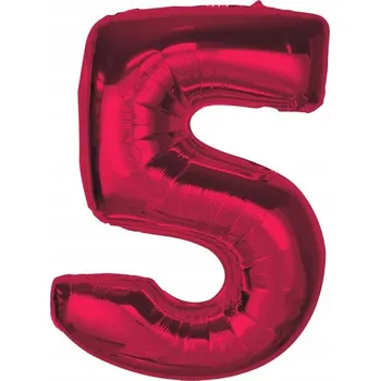 Balónek Fóliový balónek Smart, číslice 5, červený, 92 cm AA
