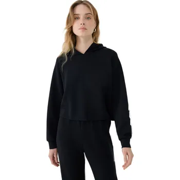 Pánská mikina Dámská mikina s kapucí 4F-SWEATSHIRT F1562-20S-DEEP BLACK Černá L