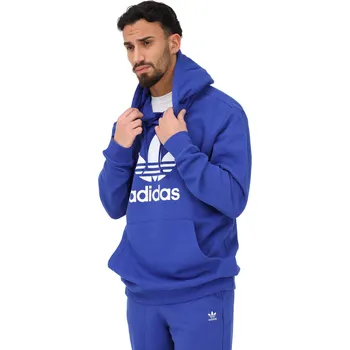 Pánské oblečení Pánská mikina s kapucí ADIDAS ORIGINALS-TREFOIL HOODY-Blue Modrá L