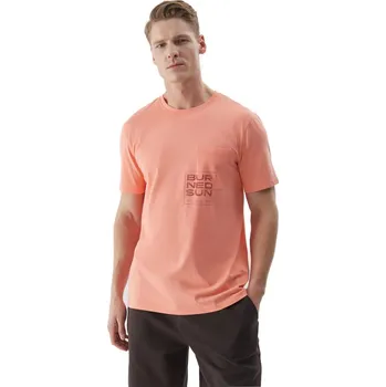 Pánské tričko Pánské triko s krátkým rukávem 4F-TSHIRT-WSS24TTSHM1284-64S-SALMON CORAL Oranžová S