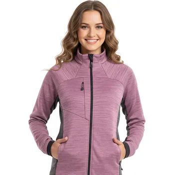 Dámská mikina Dámská zateplená turistická mikina se zipem NORTHFINDER-JACLYN-671plumblack Fialová XS