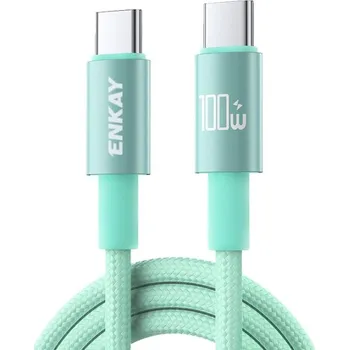 ENKAY 129882 ENKAY PD100 Rychlonabíjecí USB-C kabel 100W 2m zelený