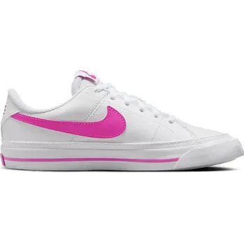 Dívčí tenisky Dívčí rekreační obuv NIKE-Court Legacy Jr white/laser fuchsia Bílá 38