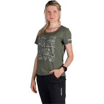 Dámské tričko Dámské turistické triko s krátkým rukávem NORTHFINDER-AMIE-300darkgreen Zelená L