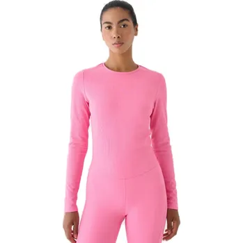 Dámské oblečení Dámské tréninkové triko s dlouhým rukávem 4F-LONGSLEEVE FNK-WAW24TFLOF250-54S-PINK Růžová XS