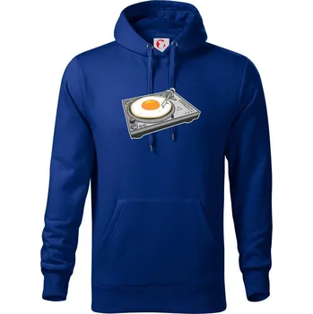 Pánská mikina Gramofon vejce - Mikina pánská Cape s kapucí - 5XL ( Královská modrá )
