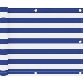 Slunečník Nabytek XL Balkónová zástěna bílá a modrá 75 x 500 cm oxfordská látka 134914