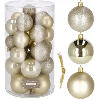 Vánoční dekorace Zdobená Vánoční Koule , Hladká Vánoční Koule , vánoční koule cetek 6 cm 30 ks