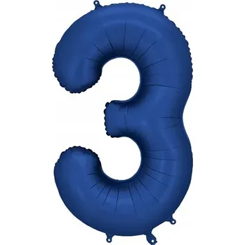 Balónek Fóliový balónek Číslice 3 - Tmavě modrý (Granátový) - 86 cm