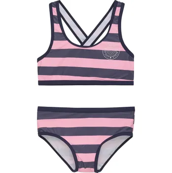 Dívčí plavky Dívčí plavky COLOR KIDS-Bikini W. Chest print, AOP, vintage indigo Modrá 176