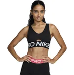 Dámská tréninková sportovní podprsenka NIKE PRO-W NP INDY PLUNGE BRA BOLD-010 BLACK/WHITE/WHITE Černá L