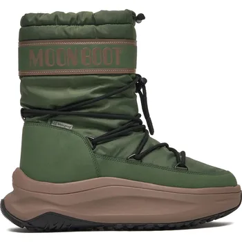 Pánská zimní obuv Pánská vycházková barefoot vysoká obuv MOON BOOT-MB MOON247 POLAR WP, G016 FOREST GREEN Zelená 41