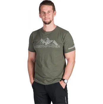 Pánské tričko Pánské turistické triko s krátkým rukávem NORTHFINDER-JORG-300darkgreen Zelená M