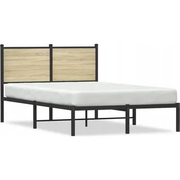 Postel Jednolůžková kovová postel VidaXL 120x190 cm, dub sonoma