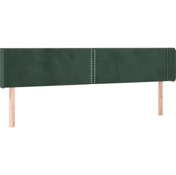 Čelo postele s ušima, tmavě zelené, 203x16x78/88 cm