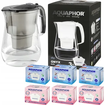 Filtrační konvice Filtrační konvice na vodu Aquaphor Onyx 4,2L + 6 náplní (3Mg + 3), černá