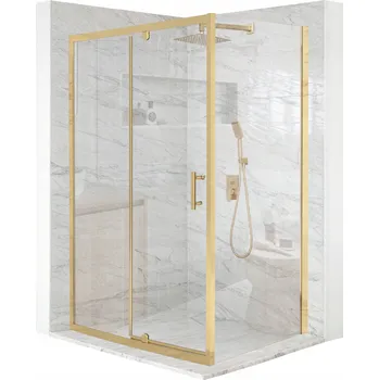 Sprchový kout obdélníkový otevírací zlatý 100x80cm sklo 6mm + povrchová úprava