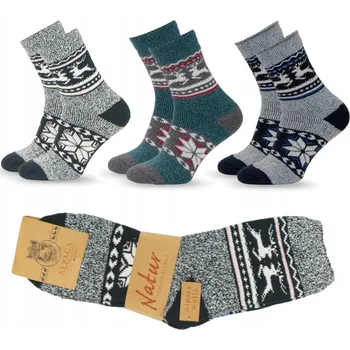 Dámské ponožky 3x Ponožky z Alpaky Teplé Tlusté Zimní ALPAKA 35-38