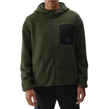 Pánské oblečení Pánská flísová mikina se zipem 4F-FLEECE-WAW24TFLEM253-43S-KHAKI Zelená L
