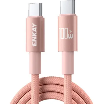 ENKAY 129881 ENKAY PD100 Rychlonabíjecí USB-C kabel 100W 2m růžový