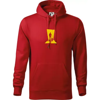 Pánská mikina Kytarista ve tmě - Mikina pánská Cape s kapucí - 2XL ( Červená )