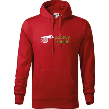 Pánská mikina Poctivý Truhlář - Mikina pánská Cape s kapucí - 3XL ( Červená )