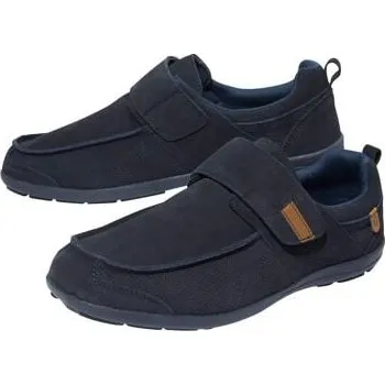 Pánské mokasíny Atlas For Men Mokasíny Holiday ze štípané kůže na suchý zip, Modrá, Velikost 39 V0196