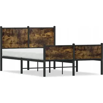 Postel Jednolůžková kovová postel VidaXL 120x200 cm, dekor dub