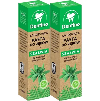 zubní pasta Dentino Zklidňující zubní pasta Šalvěj Bez fluoridu Sada 2x100 ml