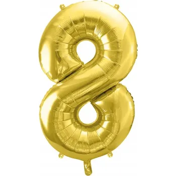 Balónek Fóliový balónek "Číslice 8", světle zlatý, PartyDeco, 86 cm (34"), DGT