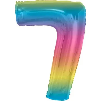 Balónek Fóliový balónek Smart, číslice 7, duhový, 92 cm AA