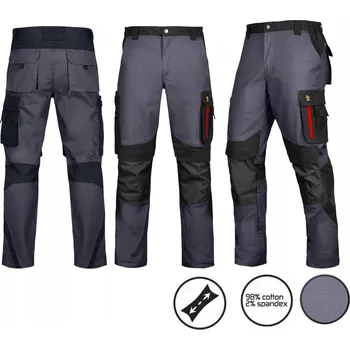 Pracovní obuv Pracovní kalhoty do pasu BOZP ULTRATECH RIP-STOP STRETCH ŠEDÉ Velikost 52