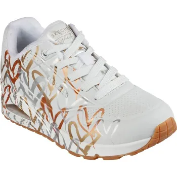 Dámská sportovní obuv Dámská rekreační obuv SKECHERS-Uno Metallic Love W white/gold Bílá 42