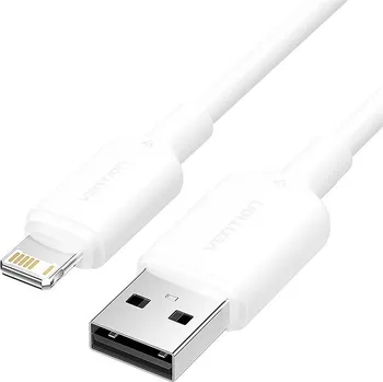 Datový kabel Vention USB 2.0 Type-A Male to Lightning Male 2.4A Cable 1M White PVC Type