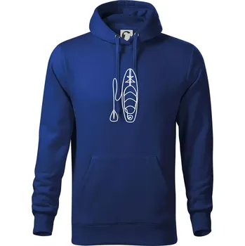 Pánská mikina Paddleboard jedním tahem - Mikina pánská Cape s kapucí - 4XL ( Královská modrá )