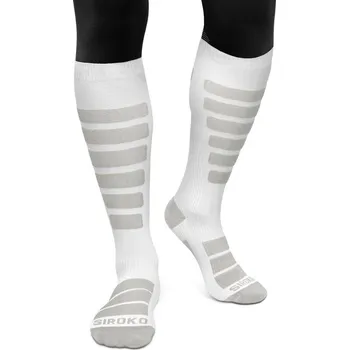 Pánské oblečení SIROKO Snowboardové ponožky AORAKI White Bílá XL BÍLÁ|ŠEDÁ