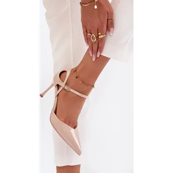 Dámské lodičky Boto Lakované lodičky s páskem Tarilin Barva: Béžová, Velikost: 40