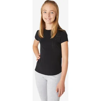 DOMYOS Dívčí tričko 500 černé 10 LET ČERNÁ