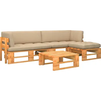 Zahradní sestava vidaXL 4dílná zahradní sedací souprava z palet medově hnědá borovice