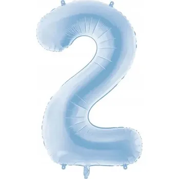 Balónek Fóliový balónek "Číslice 2", modrý matný, PartyDeco, 86 cm (34"), DGT