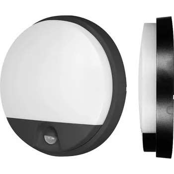 Kulatý LED venkovní stropní svítidlo s pohybovým senzorem 15W 4000K černé ORNO